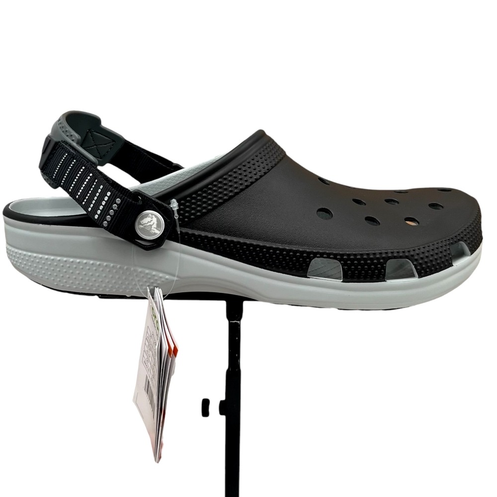 Crocs Mens Classic Turbo Slip-on Clogs Size 12 Black Gray Sporty Water Friendly